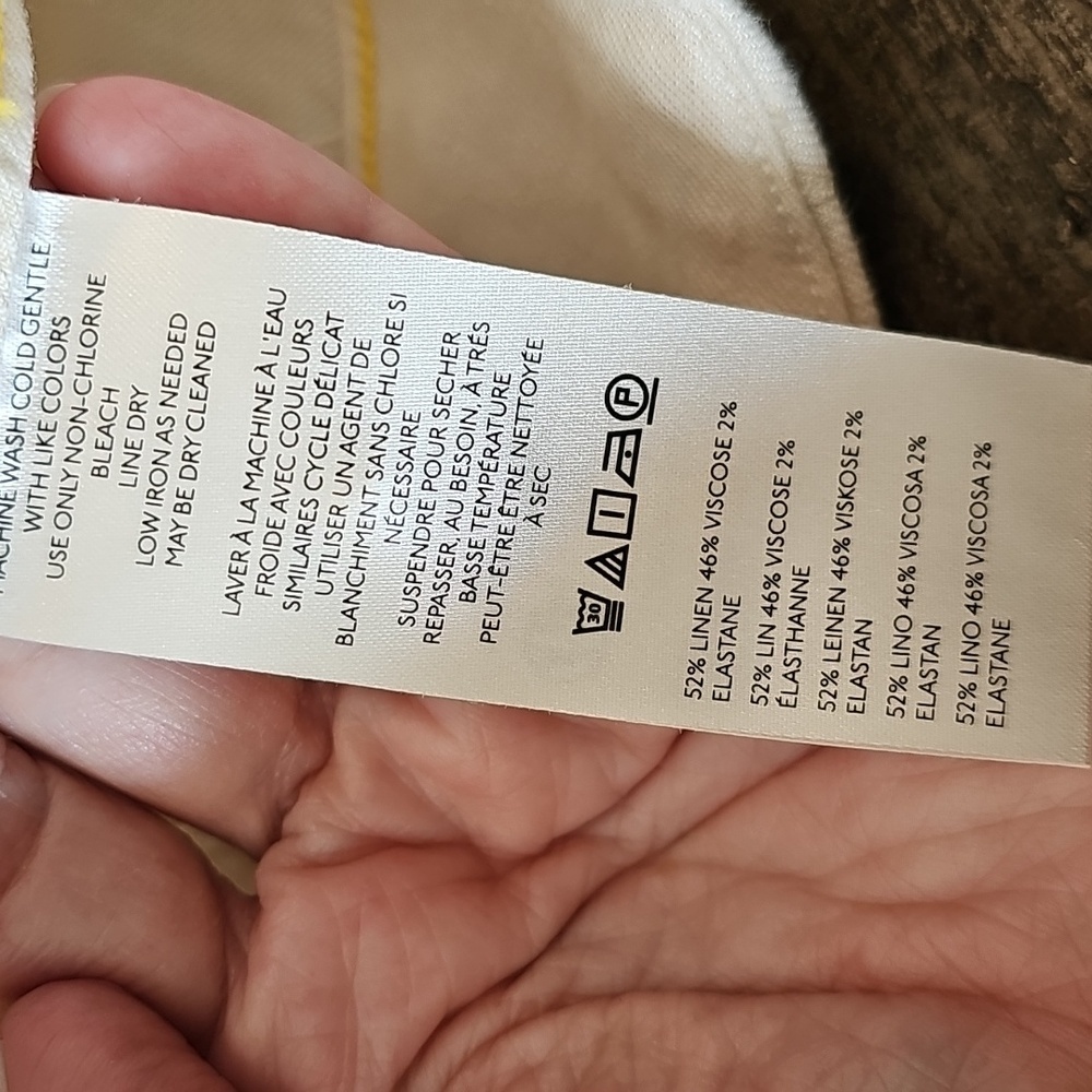 Anthropologie Maeve Cream Colette Linen Crop Pants - Picture 10 of 11